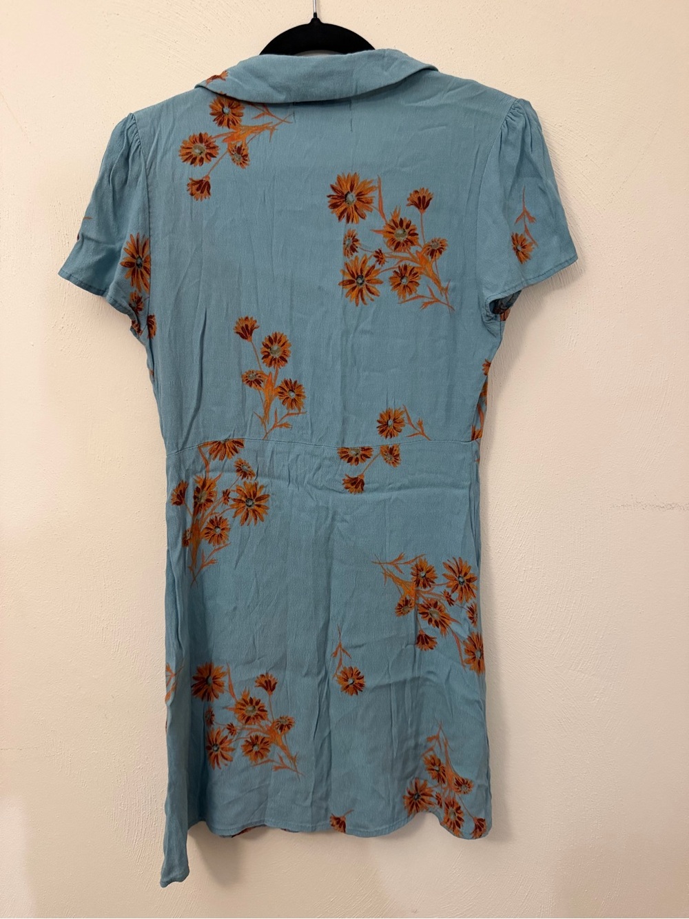 Urban Outfitters Light Blue Floral Button-Front Mini Dress - Picture 2 of 3